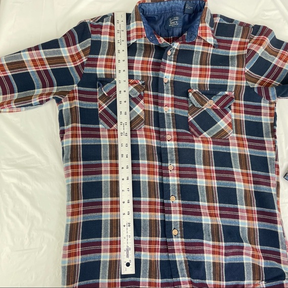 Vintage Red and Blue Plaid Flannel Shirt, Med Tall - Picture 8 of 11